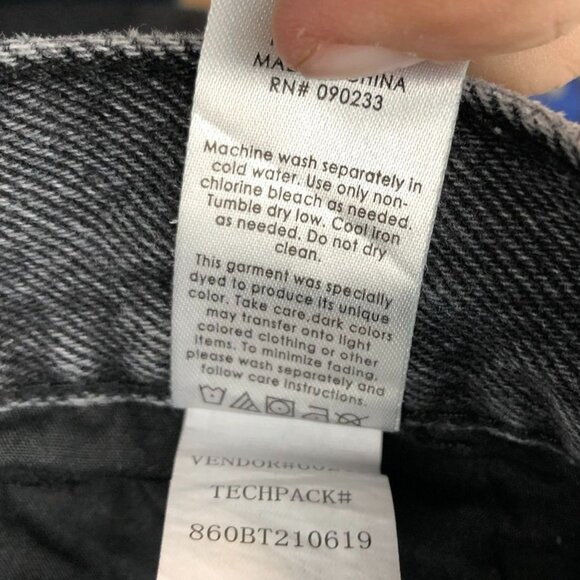 PacSun Womens Jeans Sz 26 Ultra High Rise Slim Skinny Leg Black Denim Distressed - Picture 12 of 16